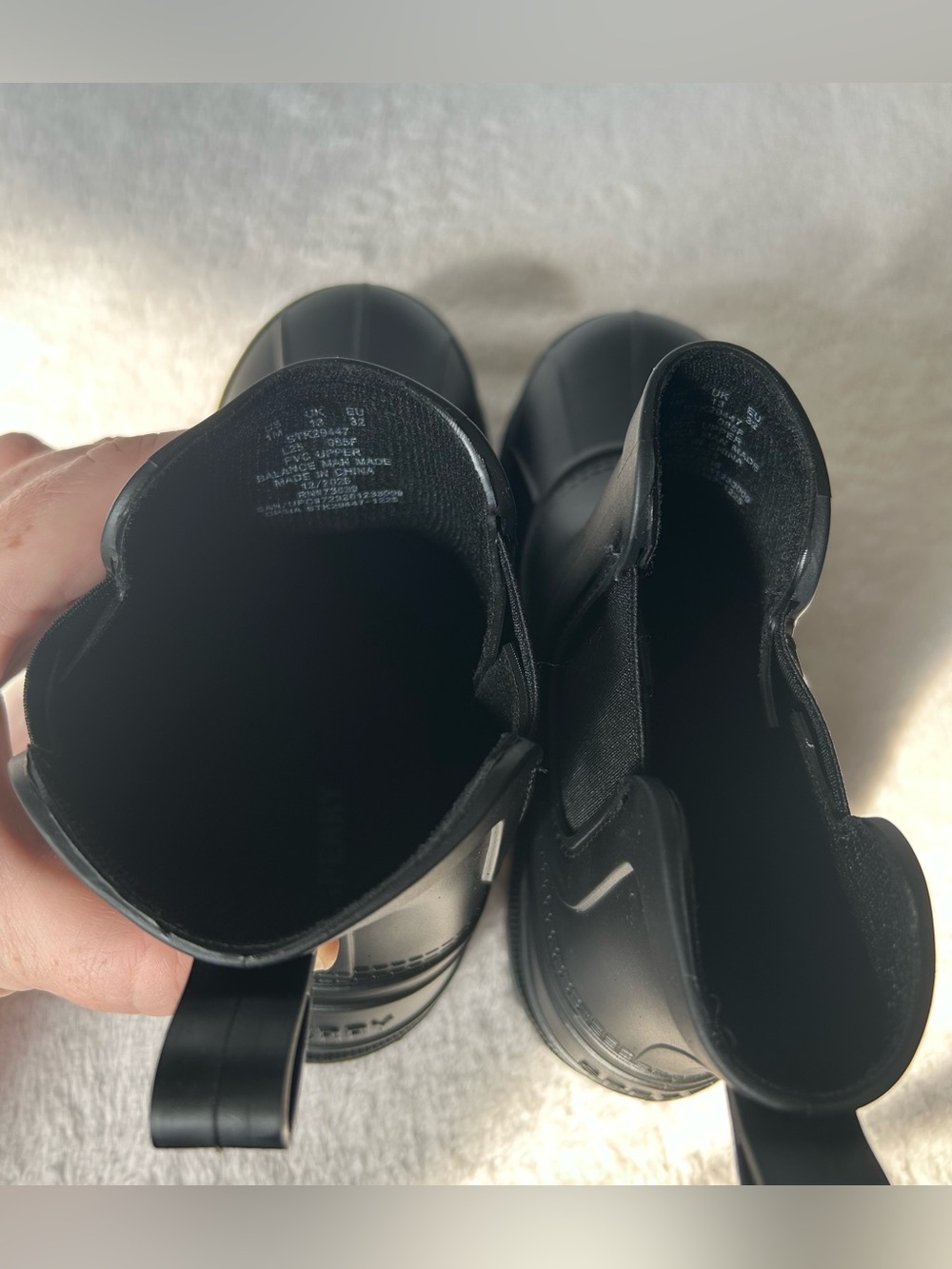 Sperry Big Kid size 1 Chelsea Black Pull-on Preppy Coastal Rain Duck Boots - Picture 4 of 7